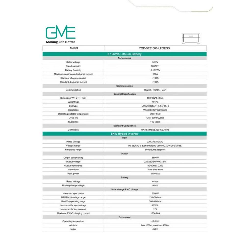 GM STACKABLE ENERGY STORAGE 5KW (INVERTER ONLY) - Image 2