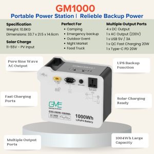 GME GM1000 Portable Power Station 1000Wh LiFePO4